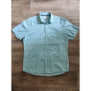 CIVIL SOCIETY Button Down Short Sleeve Oval Pattern Shirt Size XL